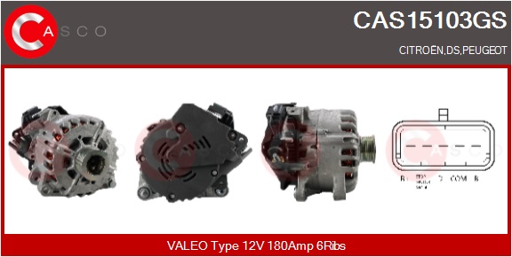 CASCO Generator, starter cas15103gs for CITROËN/PEUGEOT