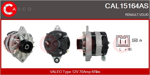 CASCO Generator cal15164as for RENAULT
