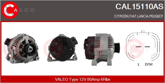 CASCO Generator cal15110as for MITSUBISHI FIAT CITROËN/PEUGEOT GENERAL MOTORS