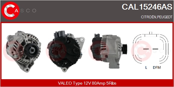 CASCO Generator cal15246as for CITROËN/PEUGEOT