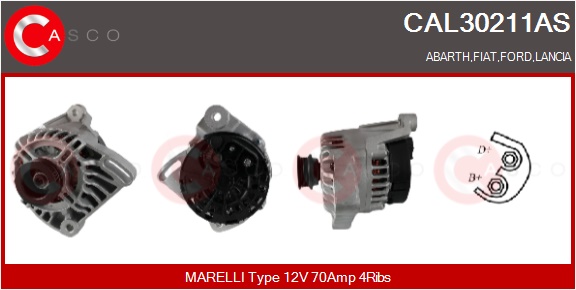 CASCO Generator cal30211as for FORD FIAT