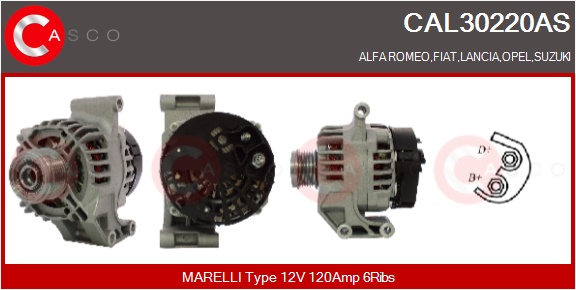 CASCO Generator cal30220as for FIAT CITROËN/PEUGEOT FORD