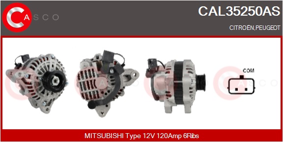 CASCO Generator cal35250as for MITSUBISHI CITROËN/PEUGEOT