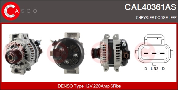 CASCO Generator cal40361as for JEEP CHRYSLER DODGE FIAT GENERAL MOTORS