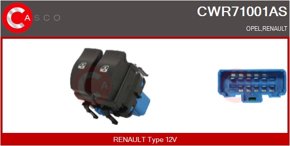 CASCO Kontakt, rudehejs cwr71001as i førerside for OPEL RENAULT