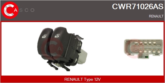 CASCO Kontakt, rudehejs cwr71026as i førerside for RENAULT