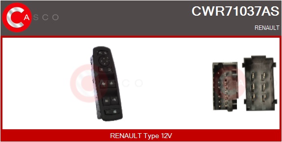 CASCO Kontakt, rudehejs cwr71037as i førerside for RENAULT