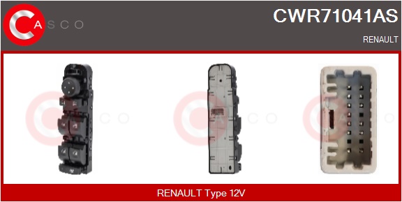 CASCO Kontakt, rudehejs cwr71041as i førerside for RENAULT