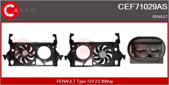 CASCO Elektromotor, kølerventilator CEF71029AS for RENAULT