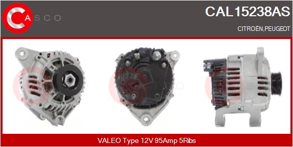 CASCO Generator cal15238as for CITROËN/PEUGEOT