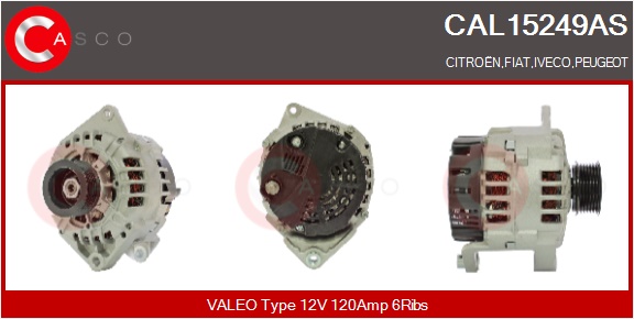CASCO Generator cal15249as for FIAT CITROËN/PEUGEOT