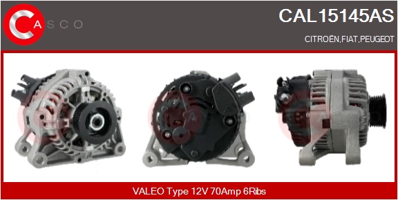 CASCO Generator cal15145as for FIAT CITROËN/PEUGEOT GENERAL MOTORS