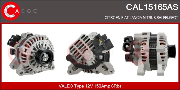 CASCO Generator cal15165as for FIAT CITROËN/PEUGEOT MITSUBISHI