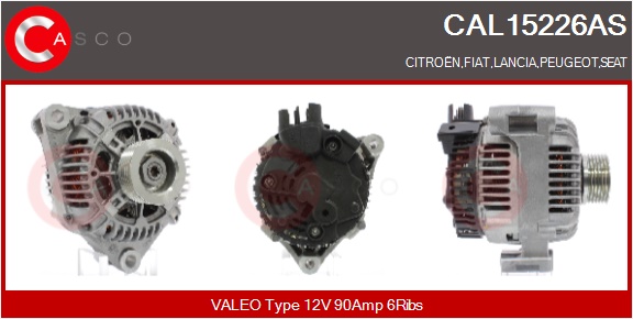 CASCO Generator cal15226as for CITROËN/PEUGEOT MITSUBISHI