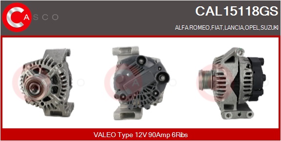 CASCO Generator cal15118gs for OPEL FIAT GENERAL MOTORS
