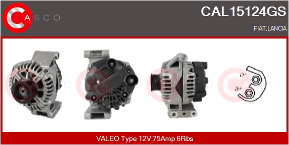 CASCO Generator cal15124gs for FORD FIAT