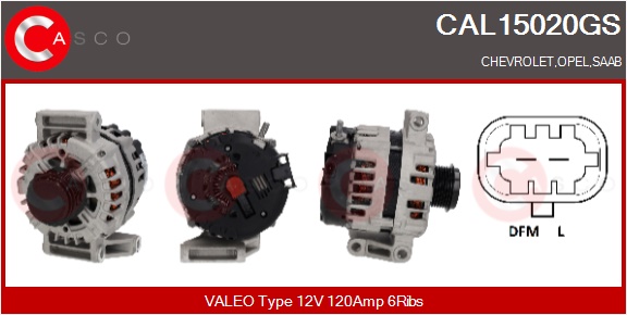CASCO Generator cal15020gs for OPEL