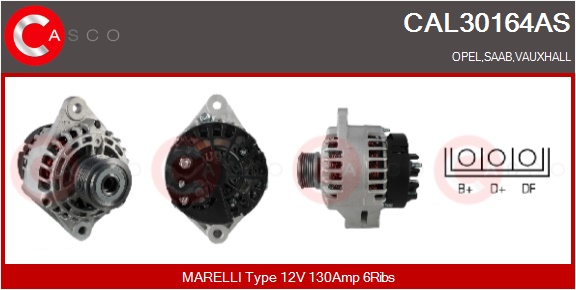 CASCO Generator cal30164as for GENERAL MOTORS OPEL FIAT