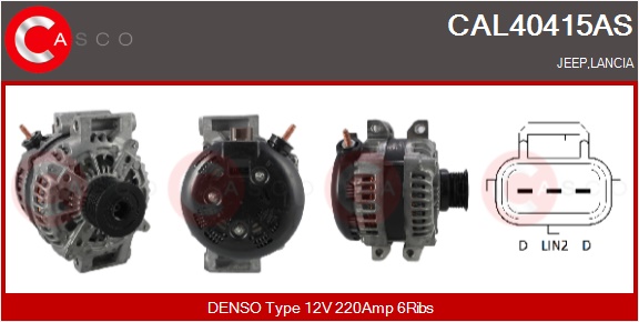 CASCO Generator cal40415as for CHRYSLER FIAT JEEP