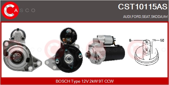 CASCO Starter cst10115as for FORD MERCEDES-BENZ VAG