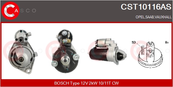 CASCO Starter cst10116as for OPEL GENERAL MOTORS