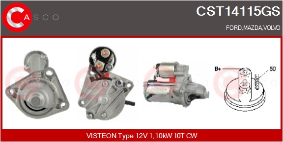 CASCO Starter cst14115gs for FORD VOLVO MAZDA