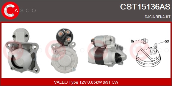 CASCO Starter cst15136as for RENAULT NISSAN CITROËN/PEUGEOT