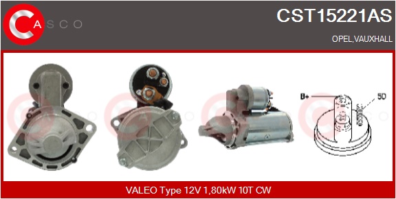 CASCO Starter cst15221as for OPEL FIAT VAUXHALL