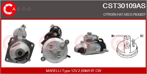CASCO Starter cst30109as for FIAT IVECO CITROËN/PEUGEOT