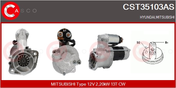 CASCO Starter cst35103as for HYUNDAI MITSUBISHI