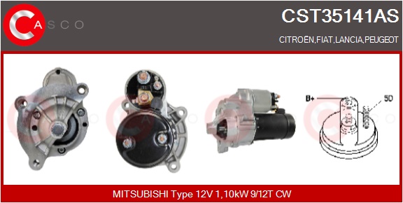 CASCO Starter cst35141as for FIAT CITROËN/PEUGEOT MITSUBISHI