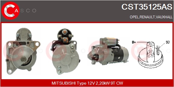 CASCO Starter cst35125as for OPEL FORD MITSUBISHI RENAULT