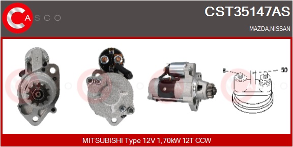 CASCO Starter cst35147as for MITSUBISHI NISSAN
