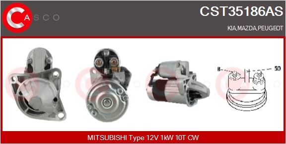CASCO Starter cst35186as for MAZDA FORD MITSUBISHI
