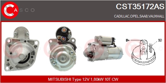 CASCO Starter cst35172as for GENERAL MOTORS OPEL MITSUBISHI VAUXHALL