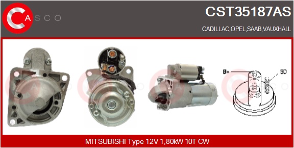 CASCO Starter cst35187as for GENERAL MOTORS OPEL FIAT MITSUBISHI