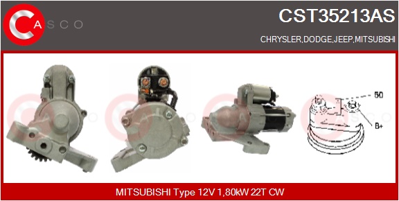CASCO Starter cst35213as for CHRYSLER DODGE MITSUBISHI