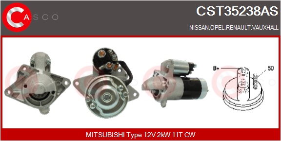 CASCO Starter cst35238as for MITSUBISHI RENAULT NISSAN