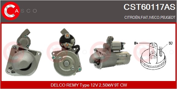 CASCO Starter cst60117as for FIAT CITROËN/PEUGEOT