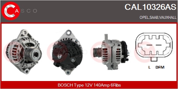 CASCO Generator cal10326as for OPEL