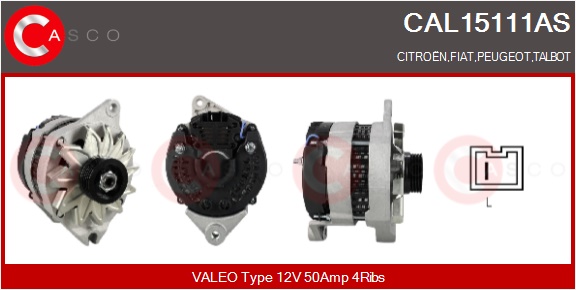 CASCO Generator cal15111as for CITROËN/PEUGEOT MITSUBISHI