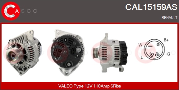 CASCO Generator cal15159as for RENAULT