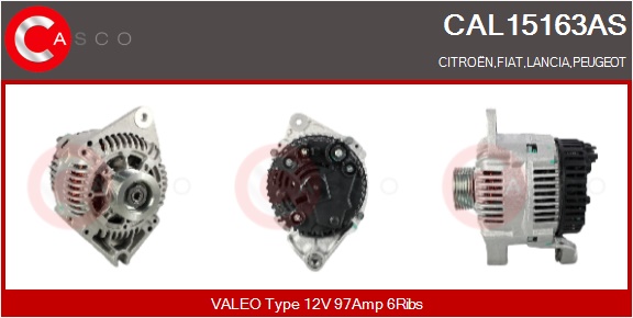 CASCO Generator cal15163as for CITROËN/PEUGEOT FIAT MITSUBISHI