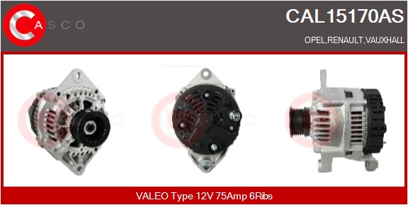 CASCO Generator cal15170as for GENERAL MOTORS RENAULT