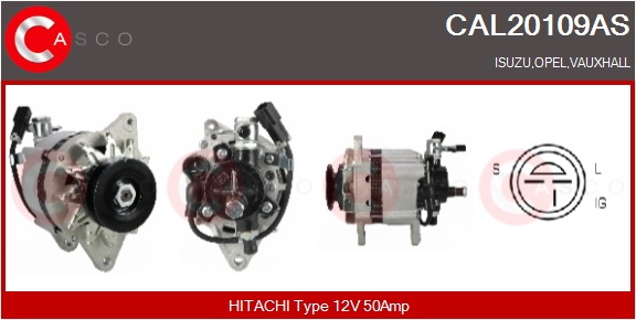 CASCO Generator cal20109as for FIAT OPEL ISUZU GENERAL MOTORS