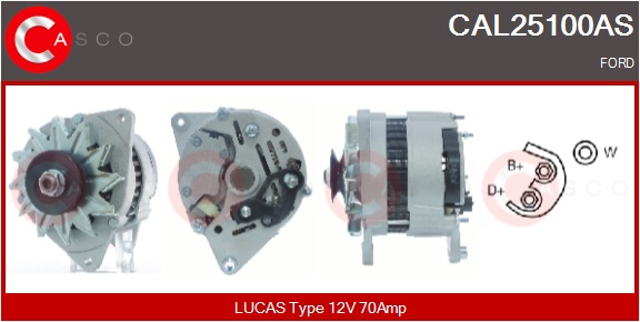 CASCO Generator cal25100as for FORD FIAT LAND ROVER