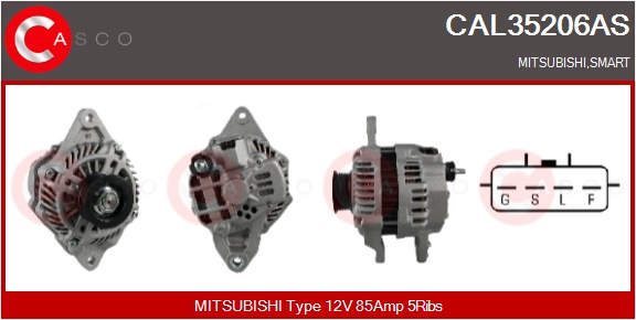CASCO Generator cal35206as for MERCEDES-BENZ MITSUBISHI