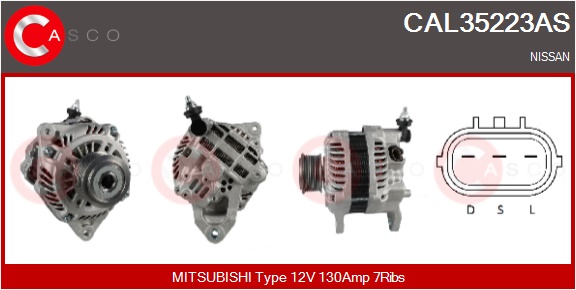 CASCO Generator cal35223as for GENERAL MOTORS MITSUBISHI NISSAN RENAULT
