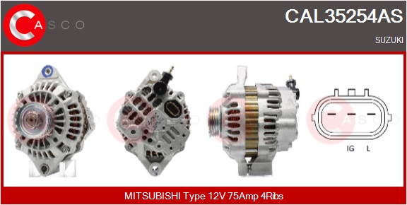 CASCO Generator cal35254as for MITSUBISHI SUBARU SUZUKI