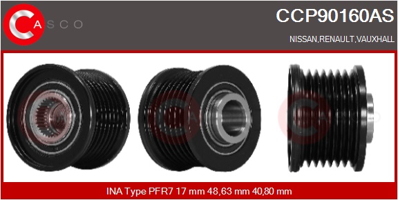 CASCO Remskive, generator ccp90160as for IKA RENAULT